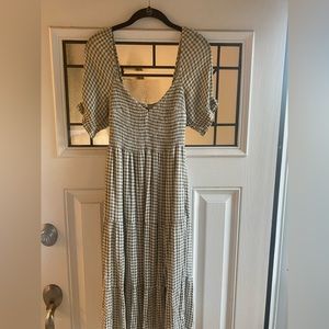 abercrombie gingham sage green dress